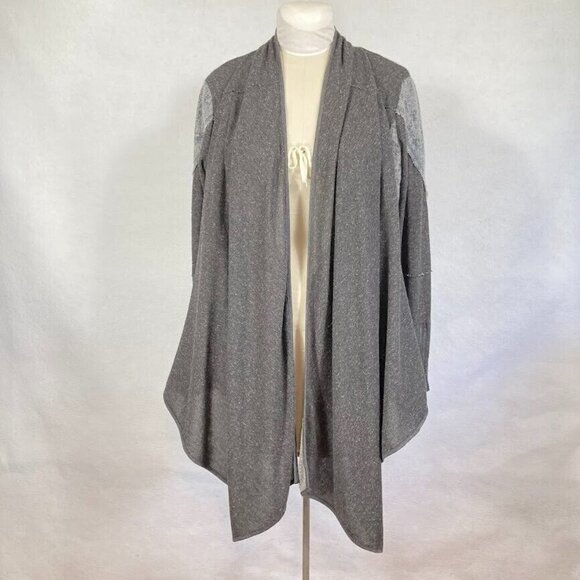Anthropologie Hazel Open Waterfall Cardigan Lagenlook Boho Grandma Chic Lace M - Picture 1 of 9